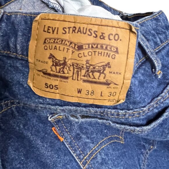 VTG Levis Orange Tab 505 Jeans Mens Labeled 38x30 MEASURING SMALL Straight USA - Picture 4 of 8